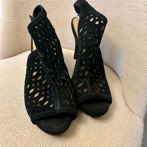 Reba Cut Out High Heel Leather Shoes.  Size 10.